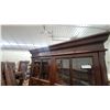 Image 4 : Gibbard Dark Wood China Cabinet with Glass Doors and Brass Handles, 77”×40”×20”