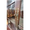 Image 5 : Gibbard Dark Wood China Cabinet with Glass Doors and Brass Handles, 77”×40”×20”