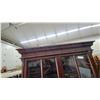 Image 2 : Gibbard Corner Dark Wood China Cabinet with Glass Doors and Lower Cabinets 77”×40”×22” lights up