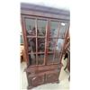 Image 3 : Gibbard Corner Dark Wood China Cabinet with Glass Doors and Lower Cabinets 77”×40”×22” lights up