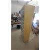 Image 3 : Tall Wood and Frosted Glass Display Cabinet with 2 Doors and 2 Interior Shelves 75”×25”×14”