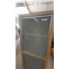 Image 4 : Tall Wood and Frosted Glass Display Cabinet with 2 Doors and 2 Interior Shelves 75”×25”×14”
