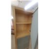 Image 5 : Tall Wood and Frosted Glass Display Cabinet with 2 Doors and 2 Interior Shelves 75”×25”×14”