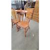 Image 4 : Oak Dining Table with 6 Spindle Back Chairs 30”×49”×36”