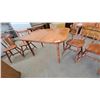Image 6 : Oak Dining Table with 6 Spindle Back Chairs 30”×49”×36”