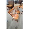 Image 7 : Oak Dining Table with 6 Spindle Back Chairs 30”×49”×36”