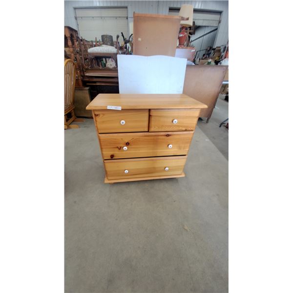 Pine Wood Dresser with 6 Drawers and White Knobs 33”×33”×17”
