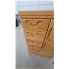 Image 3 : Oak Dresser with 5 Drawers and Cabinet Door 52.6”×33.6”×16”