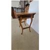 Image 3 : Antique Oak Writing Desk with Drawer and Cabriole Legs 30”×18”"×26”