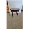 Image 1 : Scalloped Edge Side Table with Single Drawer 22” High 22” diameter
