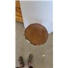 Image 2 : Scalloped Edge Side Table with Single Drawer 22” High 22” diameter
