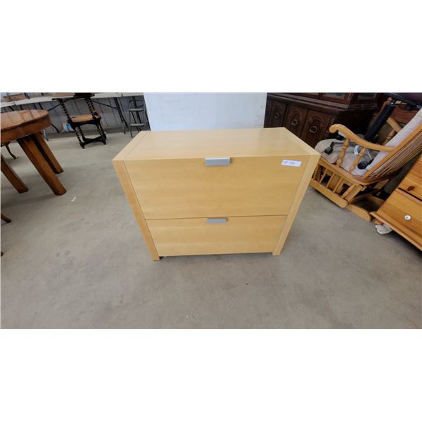 Light Woodgrain Two-Door Cabinet and Two-Drawer Lateral File Cabinet 30”×18”×36”