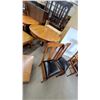 Image 10 : Round 1/4 cut oak Dining Table 29” High 48” diameter with 6 chairs including 2 captains