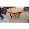 Image 4 : Round 1/4 cut oak Dining Table 29” High 48” diameter with 6 chairs including 2 captains