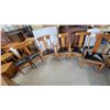 Image 6 : Round 1/4 cut oak Dining Table 29” High 48” diameter with 6 chairs including 2 captains
