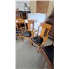 Image 8 : Round 1/4 cut oak Dining Table 29” High 48” diameter with 6 chairs including 2 captains