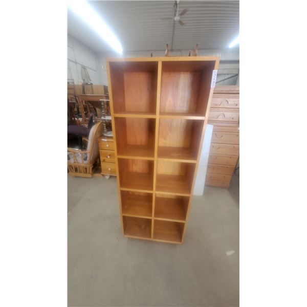 Tall Wooden shelf cabinet with 10 Cubbies 67.6”×12”×26.6”