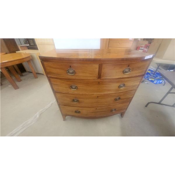 Serpentine Front Chest of Drawers with Brass Pulls 41”×41”×20”