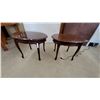 Image 1 : Two Oval Wood Side Tables, 20”×21”×28”