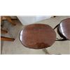 Image 3 : Two Oval Wood Side Tables, 20”×21”×28”