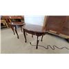 Image 4 : Two Oval Wood Side Tables, 20”×21”×28”