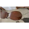 Image 5 : Two Oval Wood Side Tables, 20”×21”×28”