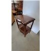 Image 2 : French Provincial Style Two-Tier End Table with Drawer 26”×22”×15”