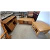 Image 1 : 3 pce set Oak Wood Cabinet 27”×48”×15” oak coffee table 16”×54”×20” oak end table 20”×27”×24”