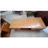Image 3 : 3 pce set Oak Wood Cabinet 27”×48”×15” oak coffee table 16”×54”×20” oak end table 20”×27”×24”