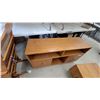 Image 6 : 3 pce set Oak Wood Cabinet 27”×48”×15” oak coffee table 16”×54”×20” oak end table 20”×27”×24”