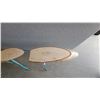 Image 5 : Handmade Live-Edge Birch Slice Side Tables with Turquoise Rebar Legs, Set of 3