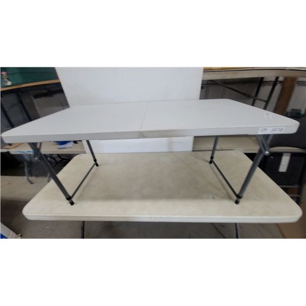 Lifetime Foldingleg Tables, 24”×48” White poly with Metal Legs;