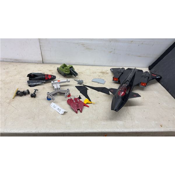 G.I. Joe Hasbro 1980s Cobra Night Raven, M.O.B.A.T. Turret, Air Skiff, and More Vehicle Lot