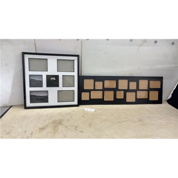 Black Multi-Opening Collage Picture Frames, Set of 2, 13 × 40 and 22 × 22”