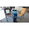 Image 1 : Ford "Play It Cool" Collapsible Cooler Stool with Tag and 3 Fold up Lawn Chairs