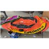 Image 1 : Intex Explorer 200 Inflatable Boat (Small hole on bottom, Pictured) and Connelly Performance Skis