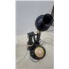 Image 6 : Two Vintage-Style Rotary Telephones: Candlestick and Cradle Phones, Black and Gold-Tone Accents