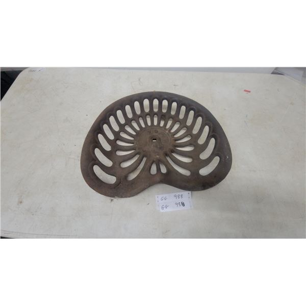 Antique Cast Iron Tractor Seat, Marked "79