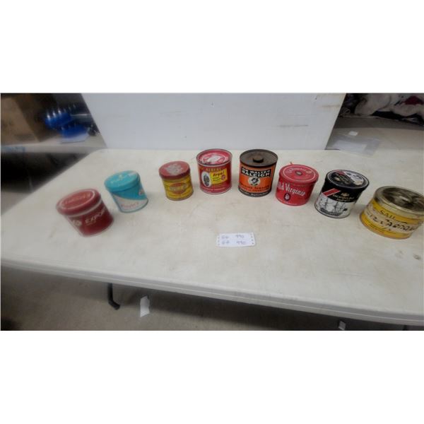 Collection of Vintage Tobacco Tins: Export, Player's, Wills, Prince Albert, Sir Walter Raleigh