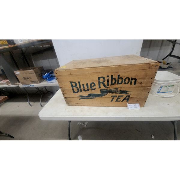 Blue Ribbon Tea Wood Crate, 100 Lbs. 16”×31”×18”