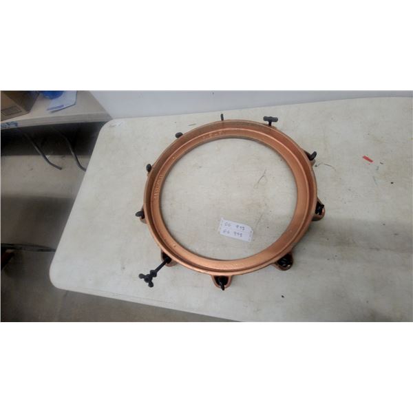 Bronze cast Porthole Frame with 10Lugs 22” diameter great repurpose cabin mirror