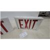 Image 2 : Two Exit Signs, White Metal Housing with Red Lettering, 8”×12”