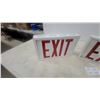 Image 3 : Two Exit Signs, White Metal Housing with Red Lettering, 8”×12”