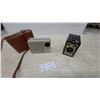 Image 1 : CBS Columbia Transistor Radio, Kodak Brownie Target Six-20 Camera, and Leather Case