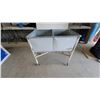 Image 1 : Vintage Galvanized Double Wash Tub on Stand, 2-Compartment, 33”×34”×21”