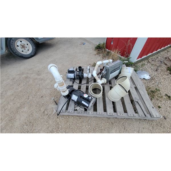 Hot Tub Pumps and Control Box Lot: HydroMaster XLT 2HP Pump, Beachcomber Control Box