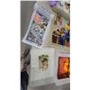 Image 7 : Rolling Suitcase and 3 Decorative Pillows: Cottage, Unicorn, and Floral Rabbit and needle point art