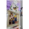 Image 9 : Rolling Suitcase and 3 Decorative Pillows: Cottage, Unicorn, and Floral Rabbit and needle point art