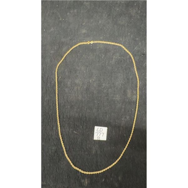 10K Chain Necklace, Total Weight 18 Grams, Approx. 14.5” Long