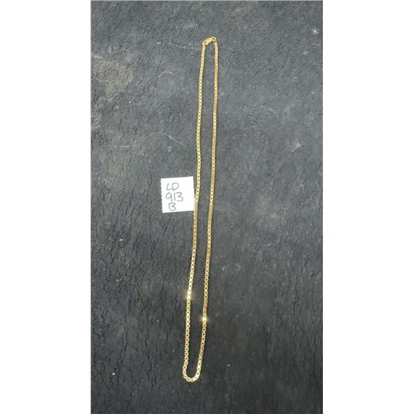 10K Box Chain Necklace, Total Weight 17 Grams, Approx. 11” Long